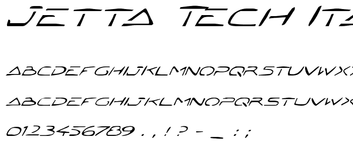 Jetta Tech Italic font